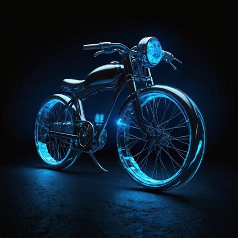 Fantasy Motorbike Adorned With Neon Lights A Futuristic Motorbike On