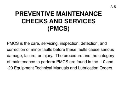 PPT CONDUCT PREVENTIVE MAINTENANCE CHECKS AND SERVICES TSP NO 091 O