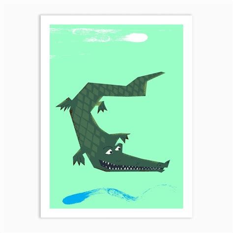 Alligator Art Print By Nicks Emporium Fy