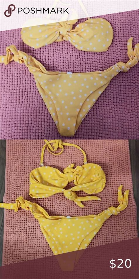 Yellow Polka Dot Bikini In 2020 Yellow Polka Dot Bikini Polka Dot