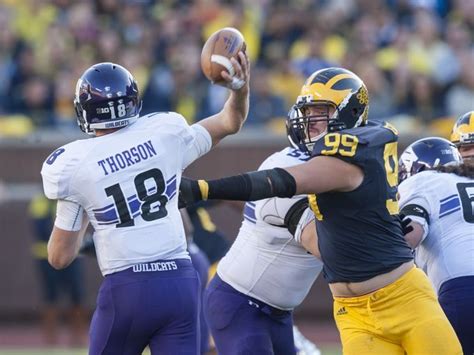 Michigan Defensive Tackle Matthew Godin Puts Pressure Michigan