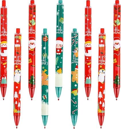 Stylos À Bille De Noël 24 Pièces Stylos Noël Père Noël Bonhommes De