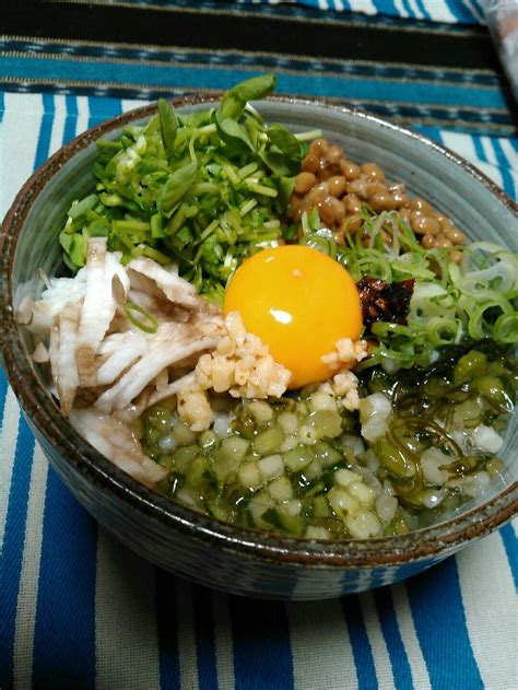 山形のだし＆納豆ねばねば丼★夏バテにも By たいのおかしら厨房 【クックパッド】 簡単おいしいみんなのレシピが355万品