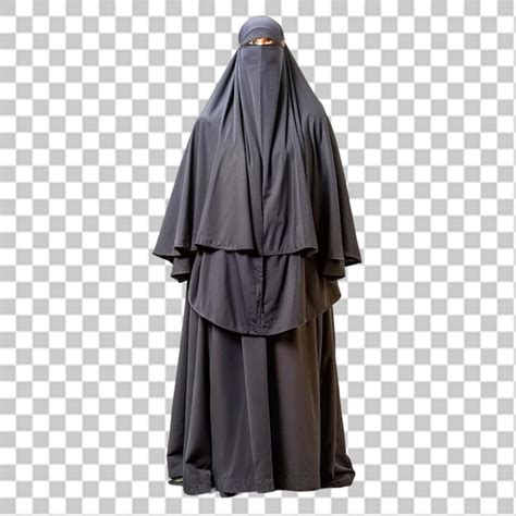 Premium PSD Covered Muslim Woman Wearing Niqab Isolated On A