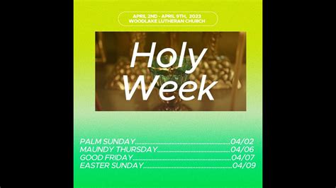 Holy Week 2023 Youtube