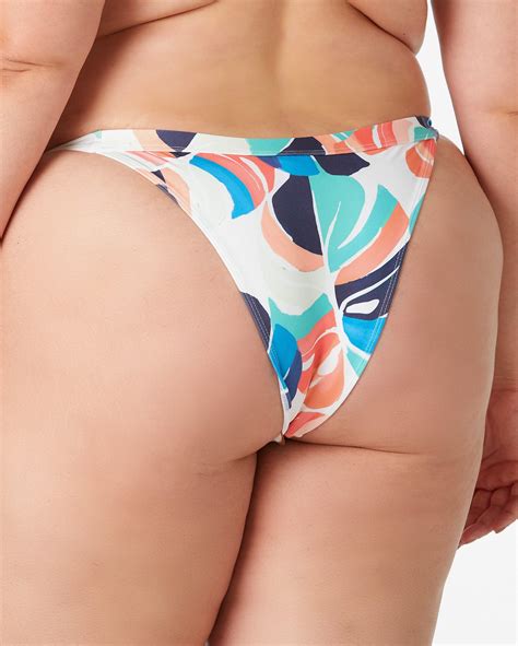 Riachuelo Biquíni Calcinha Plus Size Amarração Folhagem Branco Dript