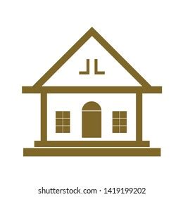 Gold House Logo Vector White Bigron Stock Vector (Royalty Free ...