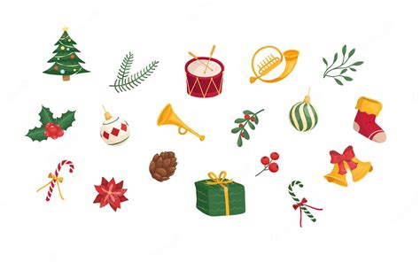 Premium Vector Christmas Decorations Vector Clipart Illustrations