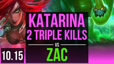 Katarina Vs Zac Mid 2 Triple Kills 3 Early Solo Kills 500 Games