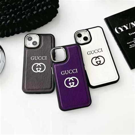 Gucci Iphone 14 Pro Max Case Luxury Leather Logo Color Cover