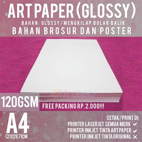 Jual Lembar Art Paper Gsm A Kertas Bahan Brosur Mengkilap