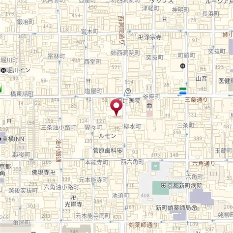 京都府京都市中京区西洞院通三条下る柳水町73 の地図 Mapfan