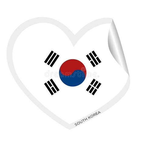 Forma De Corazón Aislada Con La Bandera De Corea Del Sur Vectorial