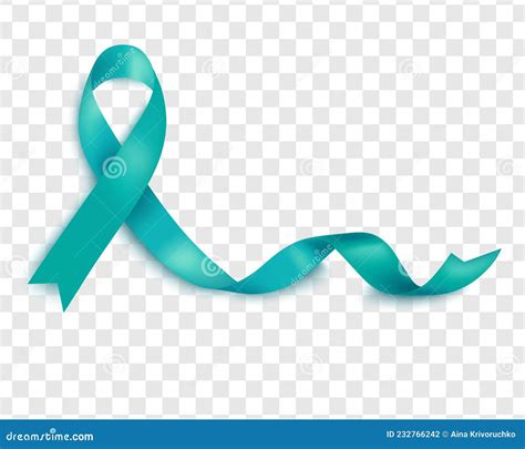 Realistic Teal Ribbon Awareness Sexual Assault Month Poster Vector Illustration World Sexual