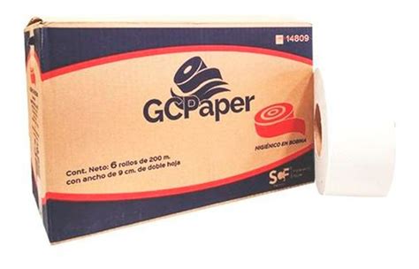 Papel Higiénico Jumbo Jr Gcpaper Caja C 6 Rollos 200mts C u Meses