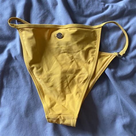 Jagger Stone Yellow String Bikini Bottoms Only Depop