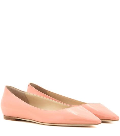 Jimmy Choo Romy Flat Patent Leather Ballerinas Tea Rose