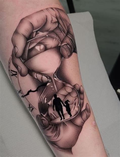 Unique Hand Holding Hourglass Tattoo Designs