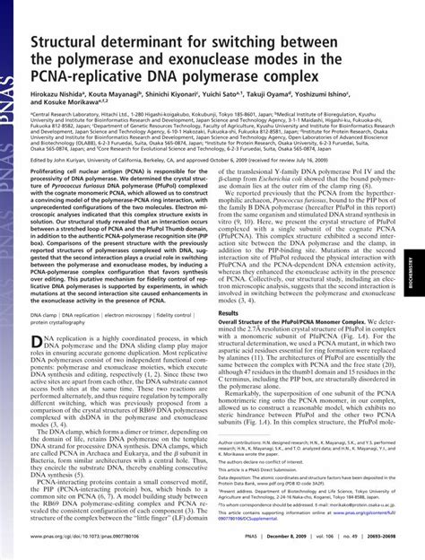 PDF Structural Determinant For Switching Between The Polymerase And