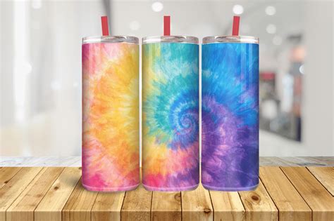 Tie Dye Tumbler Wrap Rainbow Tumbler Graphic By Magic Creative