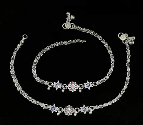 52% Party Wear Silver Women Anklet, 15 Gm, Size: 16 cm at best price in ...