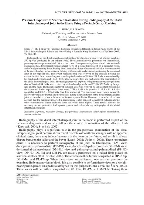 (PDF) Personnel Exposure to Scattered Radiation During Radiography of ...