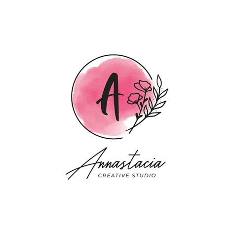 Diseño de logotipo floral femenino Vector Premium