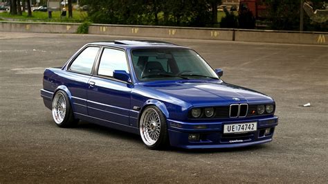 BBS Vehicle BMW BMW E30 Stance Blue Cars HD Wallpaper Rare Gallery