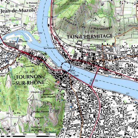 Pont routier de Tournon puis passerelle détruit culée vestiges