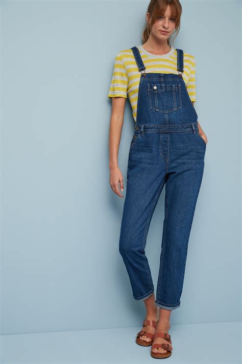 Womens Next Dark Blue Denim Dungarees Blue Womens Dungarees Denim