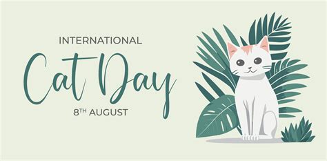 Hand Drawn International Cat Day Horizontal Banner Template