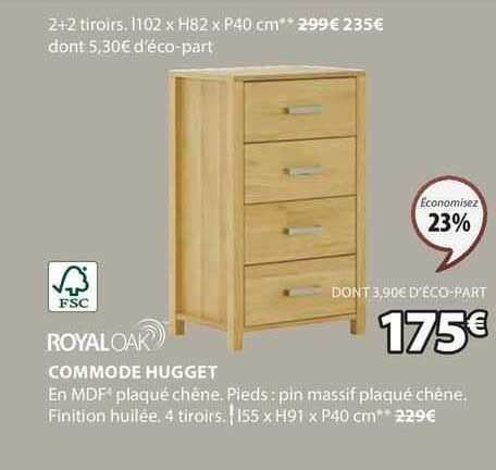 Promo Royaoak Commode Hugget Chez Jysk Icatalogue Fr