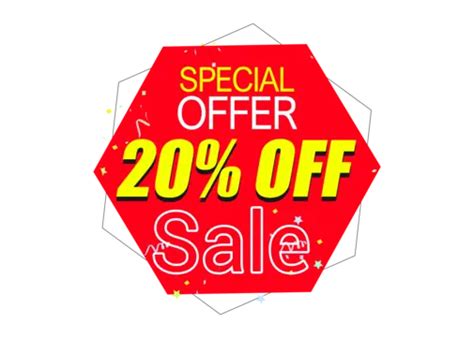 Special Offer 20 Percent Off Red And Yellow 20 Percent Off 20 Off