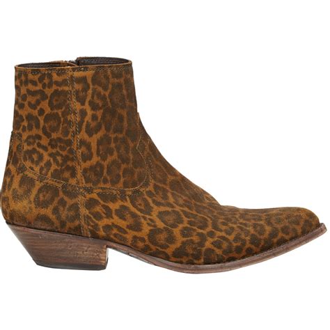 Saint Laurent Leopard Santiag Boots Brown Size In Brown For Men Lyst