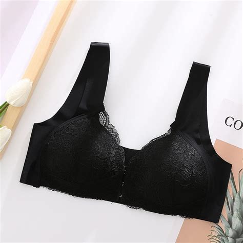 Buy Queenral Push Up Sexy Front Closure Lace Bras Solid Color Underwear