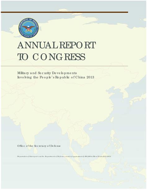 Annual Report To Congress Military And Security Developments