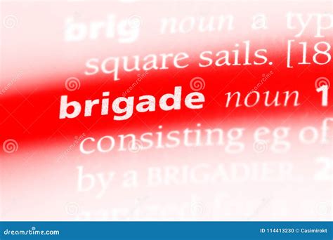 brigade stock photo image  printed dictionary closeup