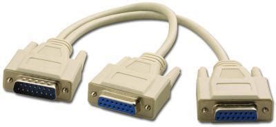 DB15M TO 2-DB15F ADAPTOR CABLE - Pan Pacific S-Y-15M/FX2