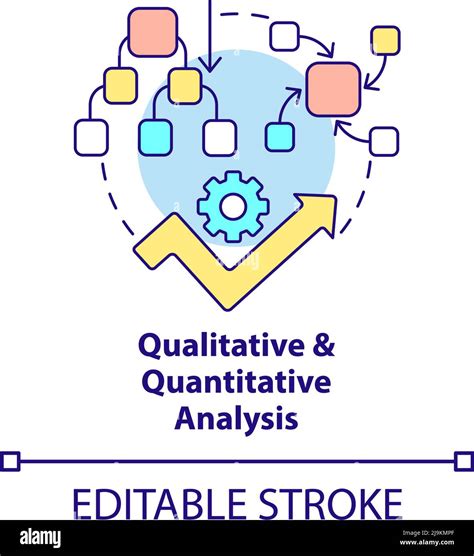 Icono del concepto de análisis cualitativo y cuantitativo Imagen Vector
