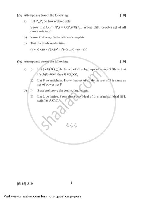 Lattice Theory B Sc Mathematics Semester Tybsc