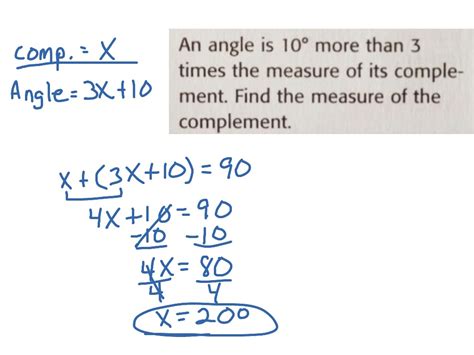 Complementary Angles Problems