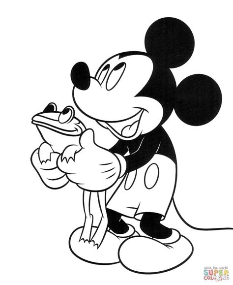 Mickey Mouse And Minnie Mouse Holding Hands Coloring Pages