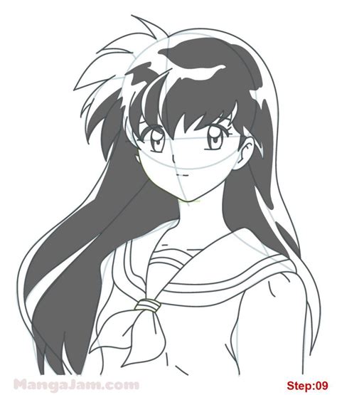 How To Draw Kagome Higurashi Step By Step Drawing Tutorials Kagome