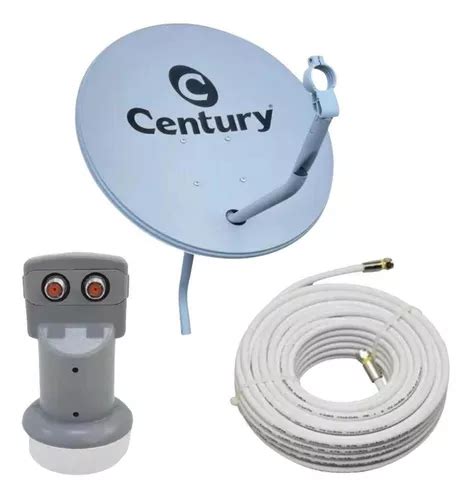 Kit Antena Parabolica 60cm Century Lnbf Banda Ku Cabo 15m