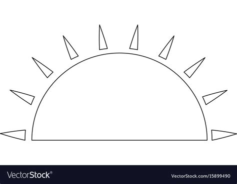 Isolated half sun Royalty Free Vector Image - VectorStock