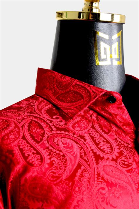 Mens Red Paisley Shirt Gentlemans Guru