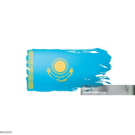 Kazakhstan Flag Vector Illustration On A White Background Stock