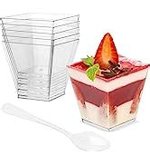 Amazon Zezzxu 50 Pack 5 Oz Dessert Cups With Lids And Spoons