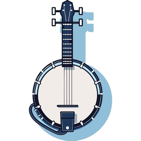 Bluegrass Banjo With A Blue Background Premium Ai Generated Vector