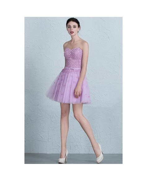 Cute Lavender Mini Short Tulle Sweetheart Party Dress Epj04 109